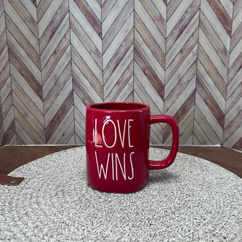 Rae Dunn Red Love Win Mug